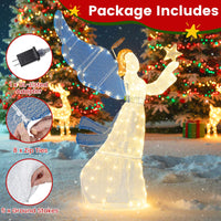 Tangkula 5 FT Christmas Lighted Angel Decoration  for Home Lawn Yard Garden