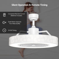 Tangkula 23" Ceiling Fan with Lights with Invisible Blades Starry Sky Acrylic Lampshade