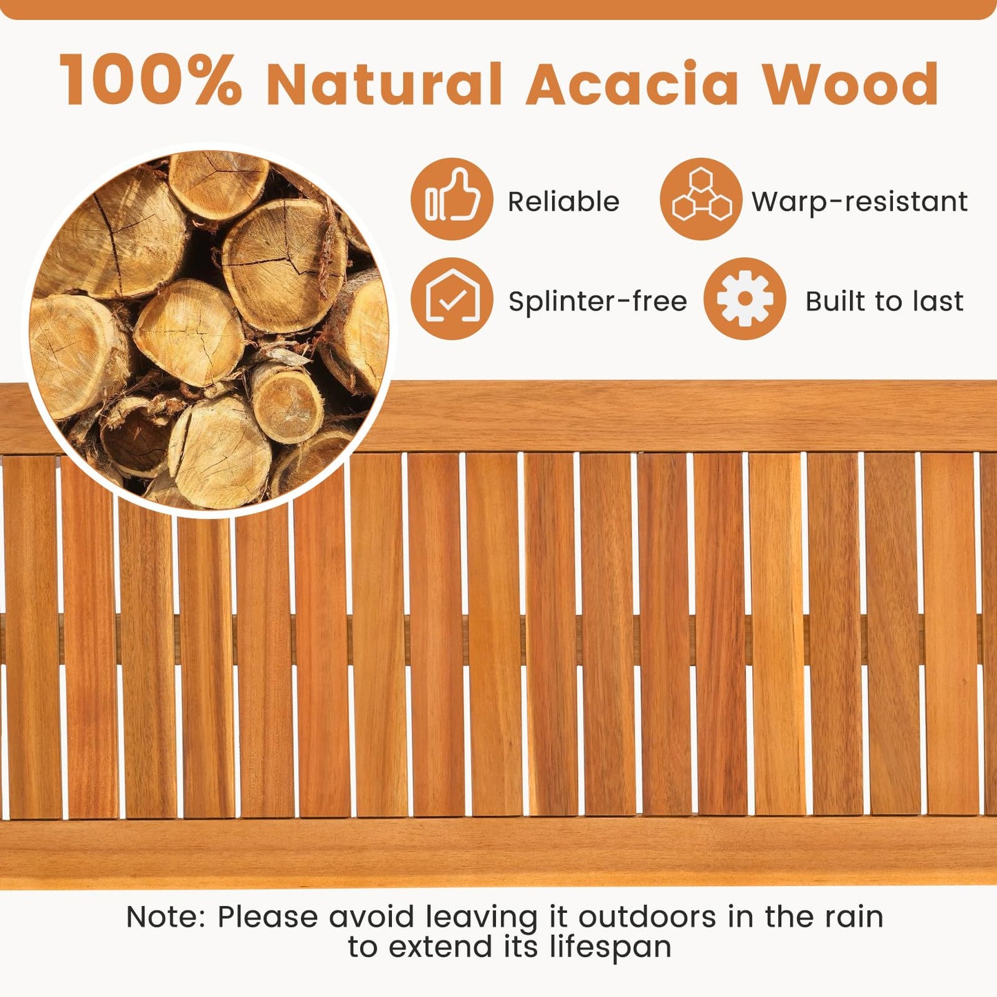 Tangkula 6 Pieces Outdoor Acacia Wood Dining Set for Backyard Garden Poolside Deck