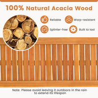 Tangkula 6 Pieces Outdoor Acacia Wood Dining Set for Backyard Garden Poolside Deck