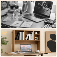 Tangkula Desktop Bookshelf, Countertop Storage Hutch with 4 Shelves for Computer Desk