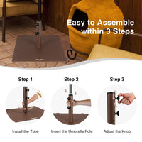 50 LBS Patio Umbrella Stand, Fits for 1.6 - 1.9 Umbrella Pole  (Bronze)