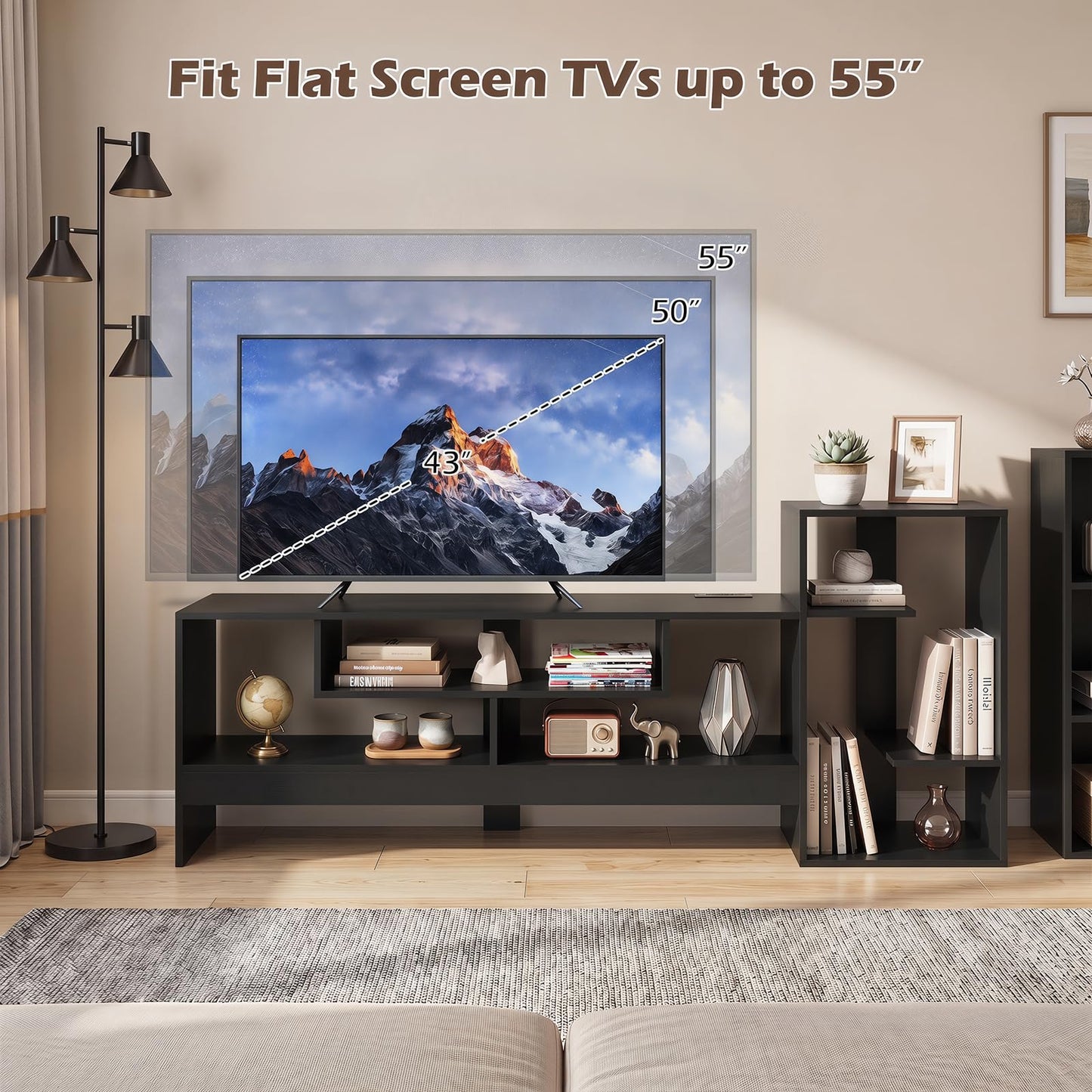 Tangkula Cube TV Stand for 55 Inch TV Entertainment Center