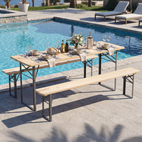 Tangkula 3 Piece Folding Picnic Table with 2 Benches