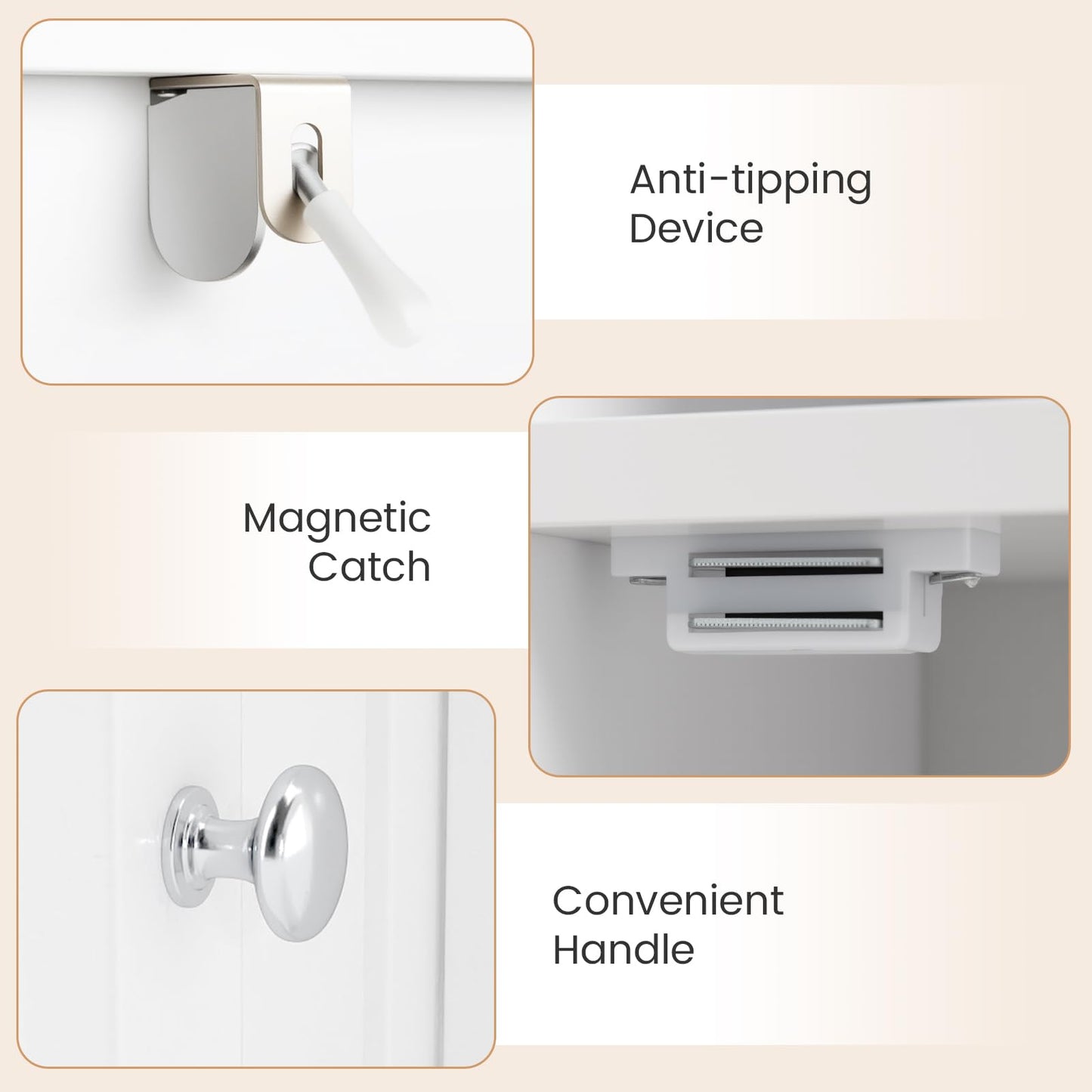 Tangkula Bathroom Storage Cabinet with Door for Small Spaces