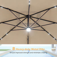 Tangkula 10 FT Solar Patio Umbrella with Base Included