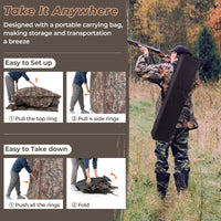 Tangkula Hunting Blind, 2-3 Person 360 Degree One-Way See-Through Ground Blind with Full-Open Door & Sliding Windows