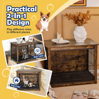 Tangkula Dog Crate Furniture with Removable Tray/Felt Mat