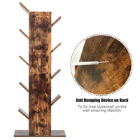 Tangkula 55-Inch Tree Bookshelf, 9-Shelf Free Standing Tree Bookcase(Rustic Brown)