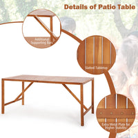 Tangkula Outdoor Rectangle Dining Table for Backyard