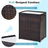 3 PCS Outdoor Rattan Dining Set  - Tangkula