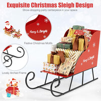Tangkula Metal Christmas Santa Sleigh Basket