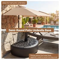Tangkula 55 LBS Half Round Umbrella Base for 1.57" & 1.91" Poles