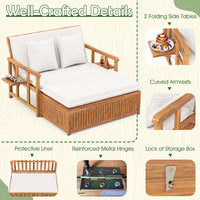 Tangkula Acacia Wood Patio Daybed