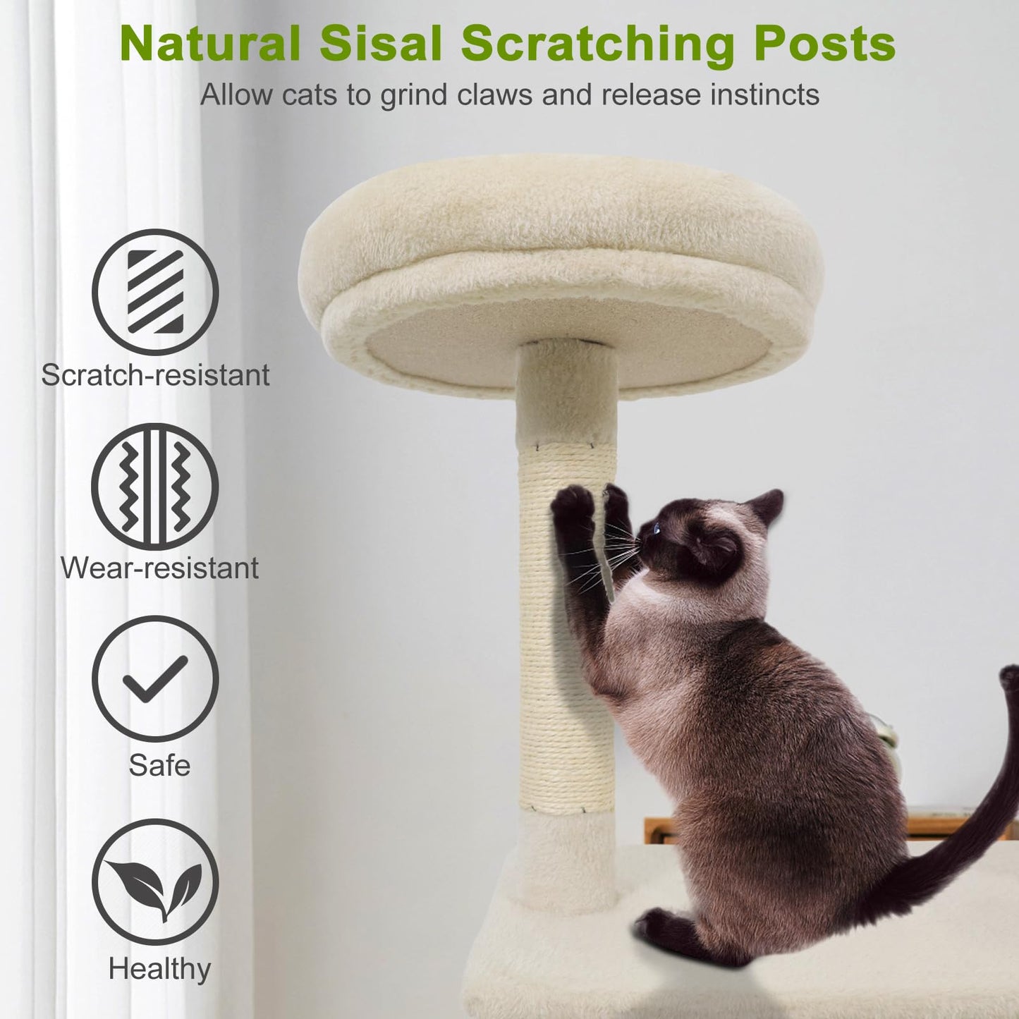 Tangkula Arbre à chat multi-niveaux de 122 cm avec grande niche et 3 plateformes de saut