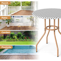 Tangkula 27.5" Outdoor Bistro Table with Heavy Duty Metal Frame and Adjustable Foot Pads