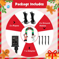 Tangkula 8 FT Christmas Inflatable Archway w/ Santa Claus & Snowman