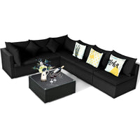 Tangkula 7 Piece Patio Furniture Set with Coffee Table