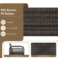 Tangkula 3 Pieces Patio Wicker Furniture Set, Outdoor Conversation Bistro Set