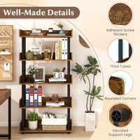 Tangkula 5-Tier Bookshelf Multipurpose Wood Standing Display Rack(1/2)