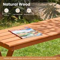 Tangkula Outdoor Wood Bench Backless