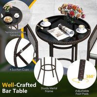 Tangkula 3 Piece Patio Bar Set for Backyard