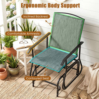 Tangkula Outdoor Glider Chair with Metal Frame & Armrests (1/2)