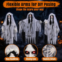 Tangkula 6 FT Animated Halloween Ghost Bride Decoration with Lighted Eyes