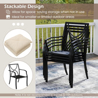 Tangkula Metal Outdoor Dining Chair Set of 2