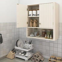 Tangkula Fluted Bathroom Wall Cabinet