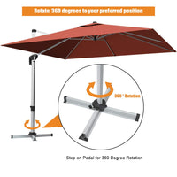Tangkula 10ft Patio Cantilever Umbrella w/Cross Base