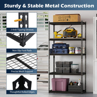 Tangkula 5-Tier Metal Garage Shelving Units with 2000 LBS Capacity (1/2/3/4)