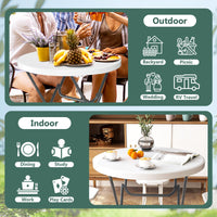 Table pliante ronde Tangkula 32", table de pique-nique portable avec plateau en PEHD résistant aux intempéries