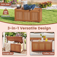 Tangkula 58 Gallon Wood Deck Box for Garden