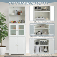 Tangkula Tall Bathroom Storage Cabinet, Freestanding Floor Cabinet