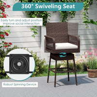 Tangkula Patio 360° Swivel Bar Stool for Backyard