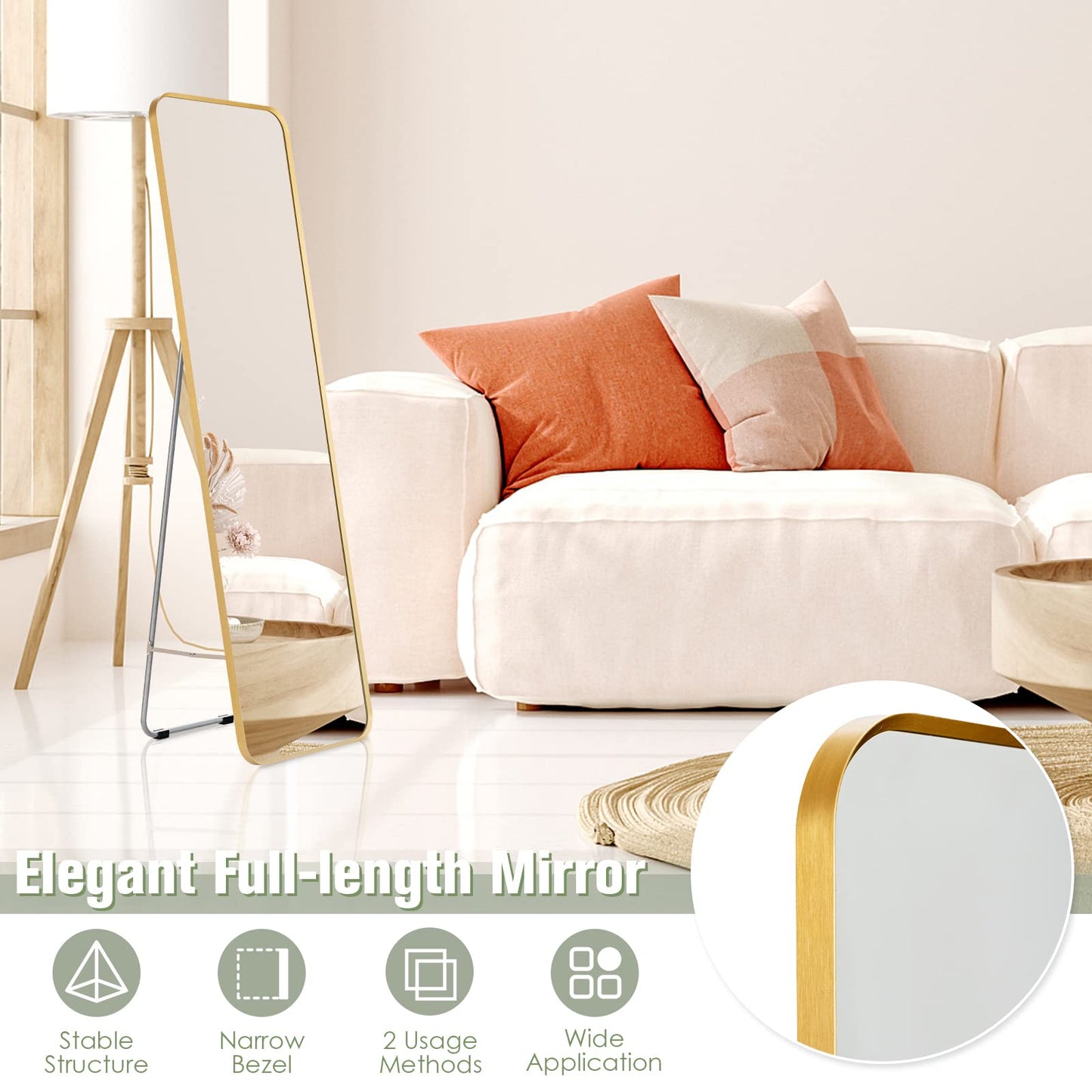 Tangkula Full Length Mirror with Stand