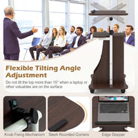 Tangkula Mobile Lectern Podium Stand for Home School