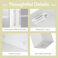Tangkula Over The Toilet Storage Cabinet  w/Double Tempered Glass Doors