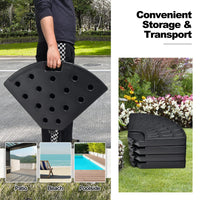 Tangkula Pied de parasol déporté 4 pièces 84 kg, base lestable à eau et sable, support de parasol d'extérieur robuste