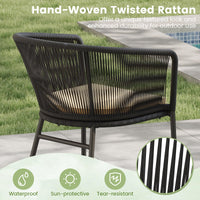 Tangkula Patio Chairs Set of 4 w/Curved Backrest