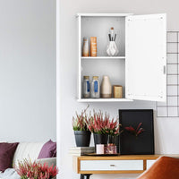Tangkula Mirrored Bathroom Cabinet, Wall Mount Storage Cabinet with Single Door