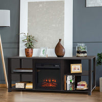 2-Tier TV Stand, Entertainment Television Stands Suitable for 18" Electric Fireplace (Not Included)