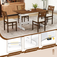 Tangkula Table à manger rectangulaire de 140 cm pour 4 à 6 personnes pour salle à manger et salon