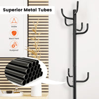 Tangkula Coat Rack Freestanding Heavy Duty Metal Coat Tree