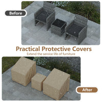 Tangkula Patio Furniture Covers Waterproof Outdoor Conversation Covers for 3 Pieces Bistro Set