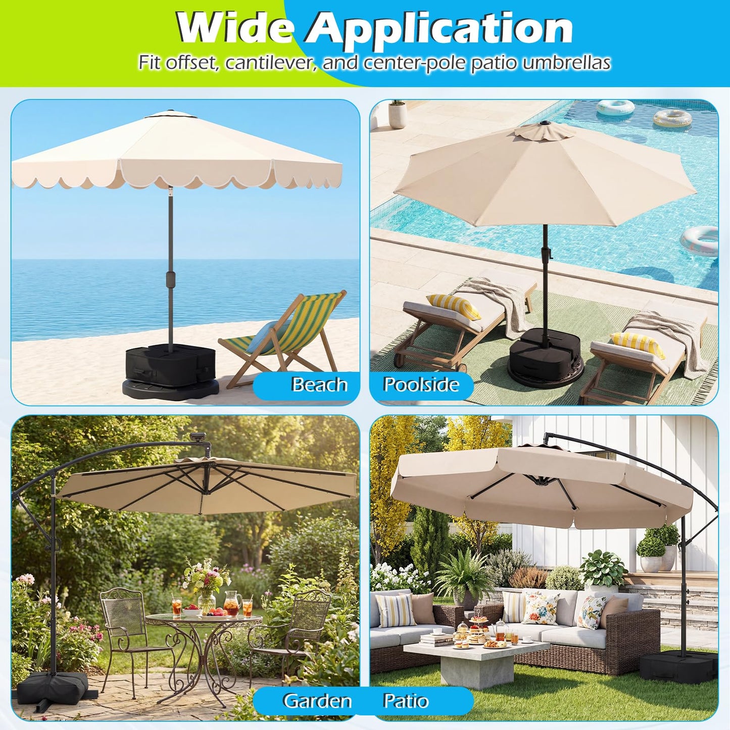 Tangkula 2-Pack 90 LBS Umbrella Base for Garden Backyard Pool