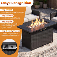 Tangkula 42 Inch Propane Fire Pit Table