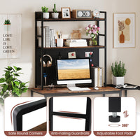 Tangkula Desktop Bookshelf, Multipurpose 2-Tier Desk