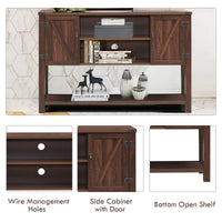 Tangkula TV Stand up to 60 Inches TVs with 2 Side Door Cabinets